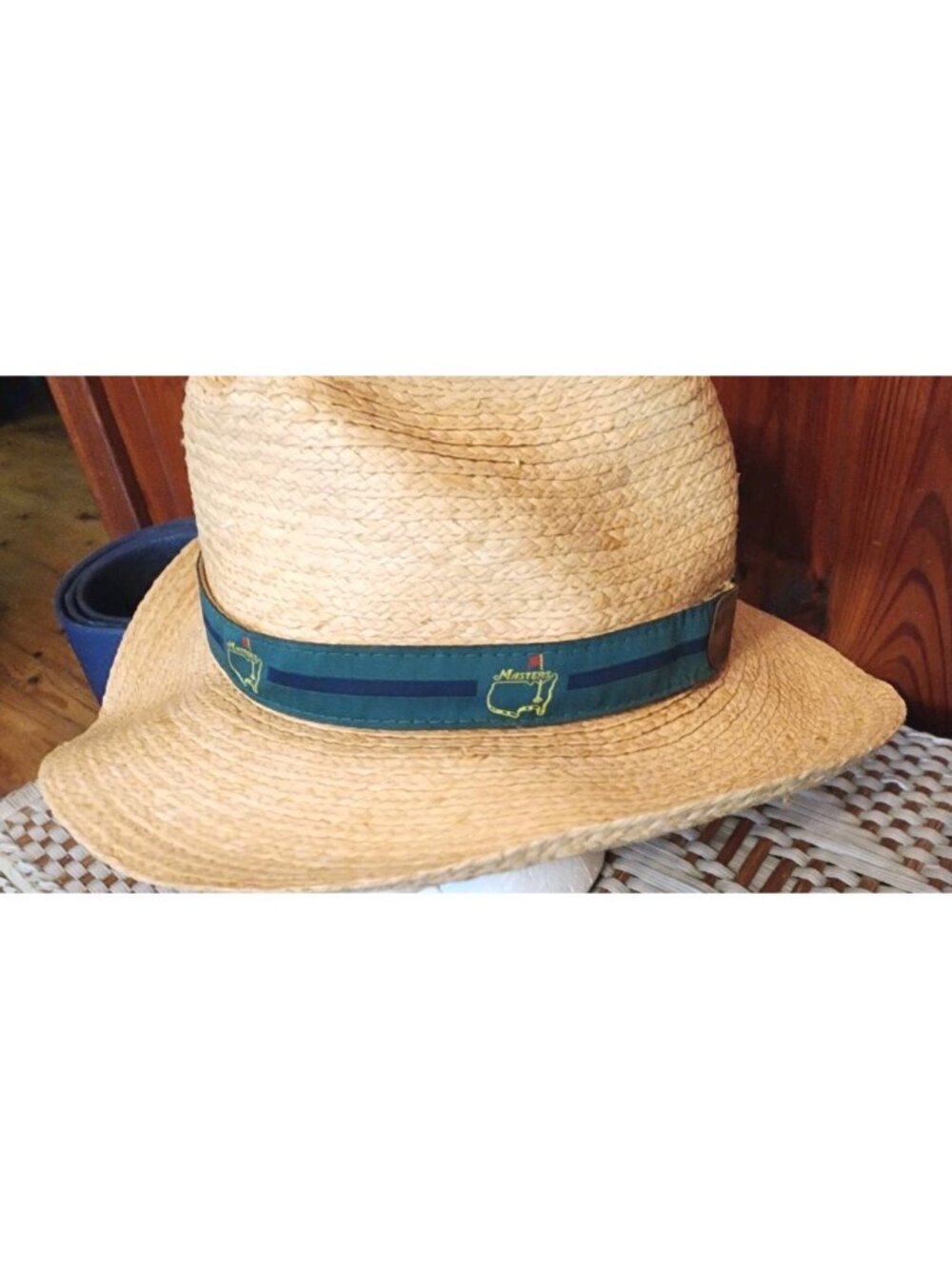 Vintage MASTERS GOLF Tournament STRAW HAT MENS AUGUSTA NATIONAL Made In USA L/XL - Picture 2 of 12